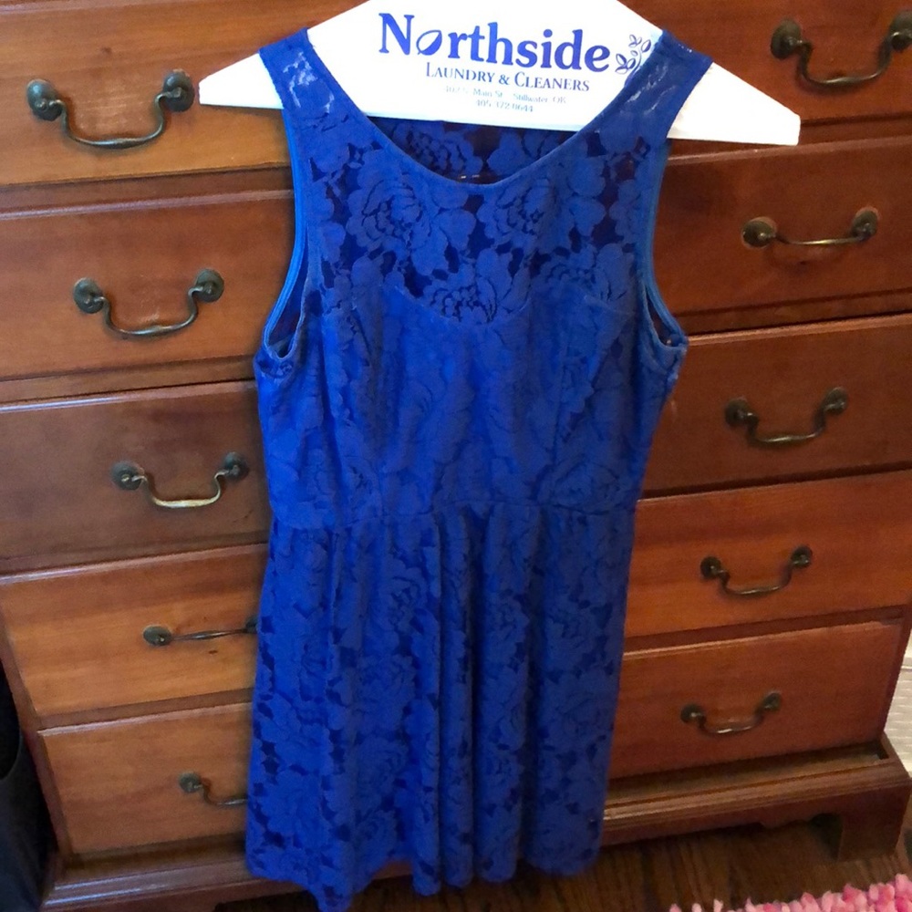 A blue dress